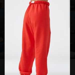 red oversized joggers